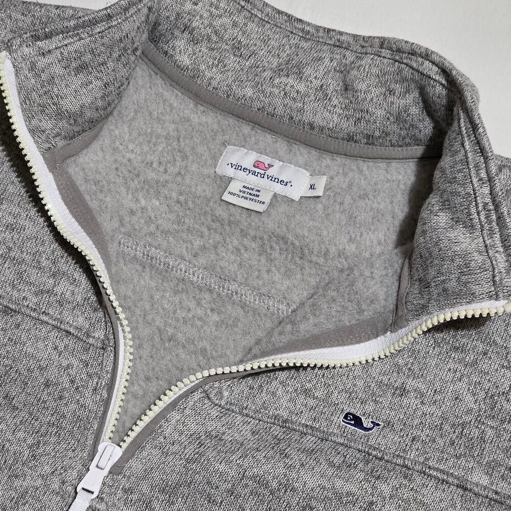 Vineyard Vines Women's Relaxed Quarter-Zip Pullover in heather gray Size XL